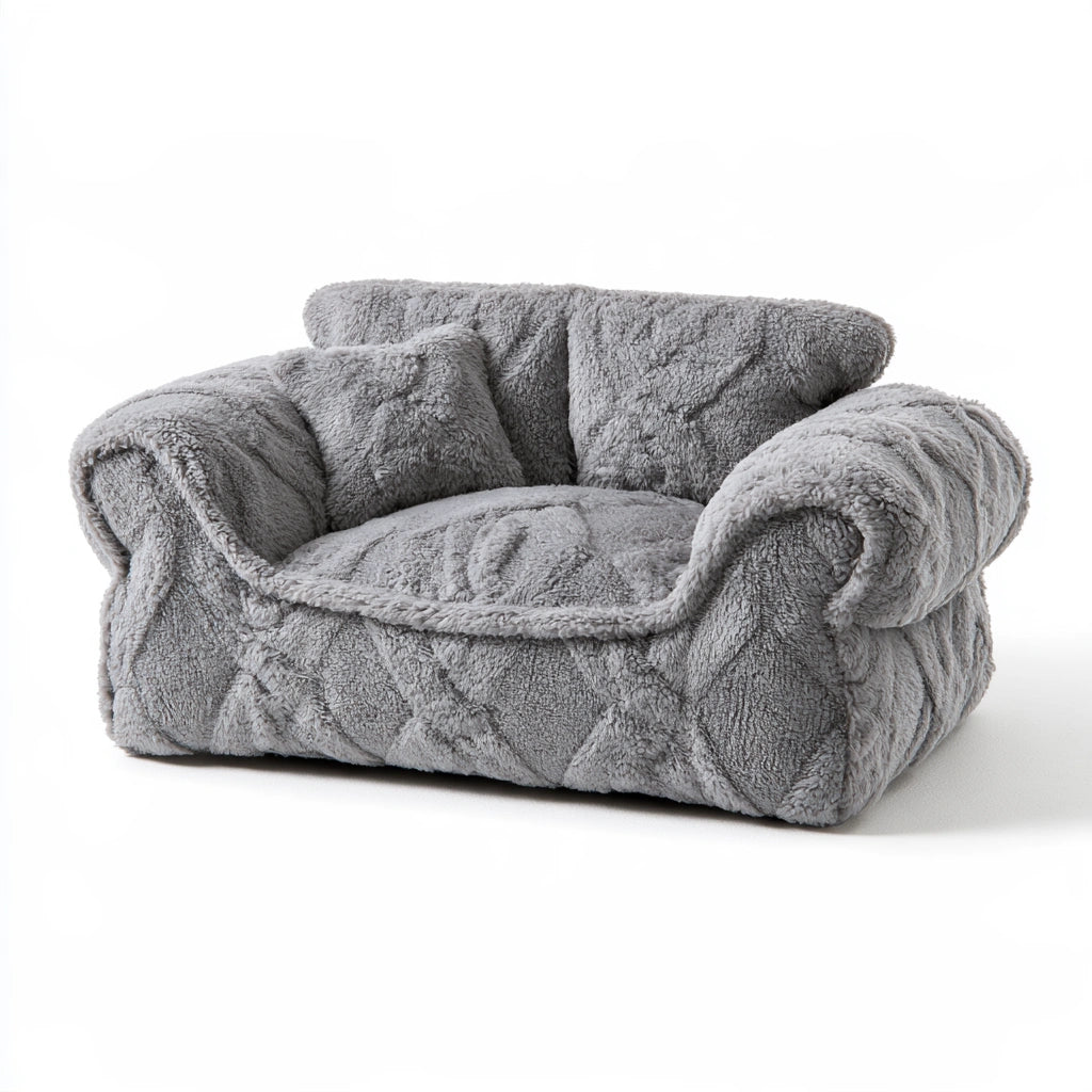 Gepolstertes Haustiersofa, mit klarer Formgebung, Farbe: grau