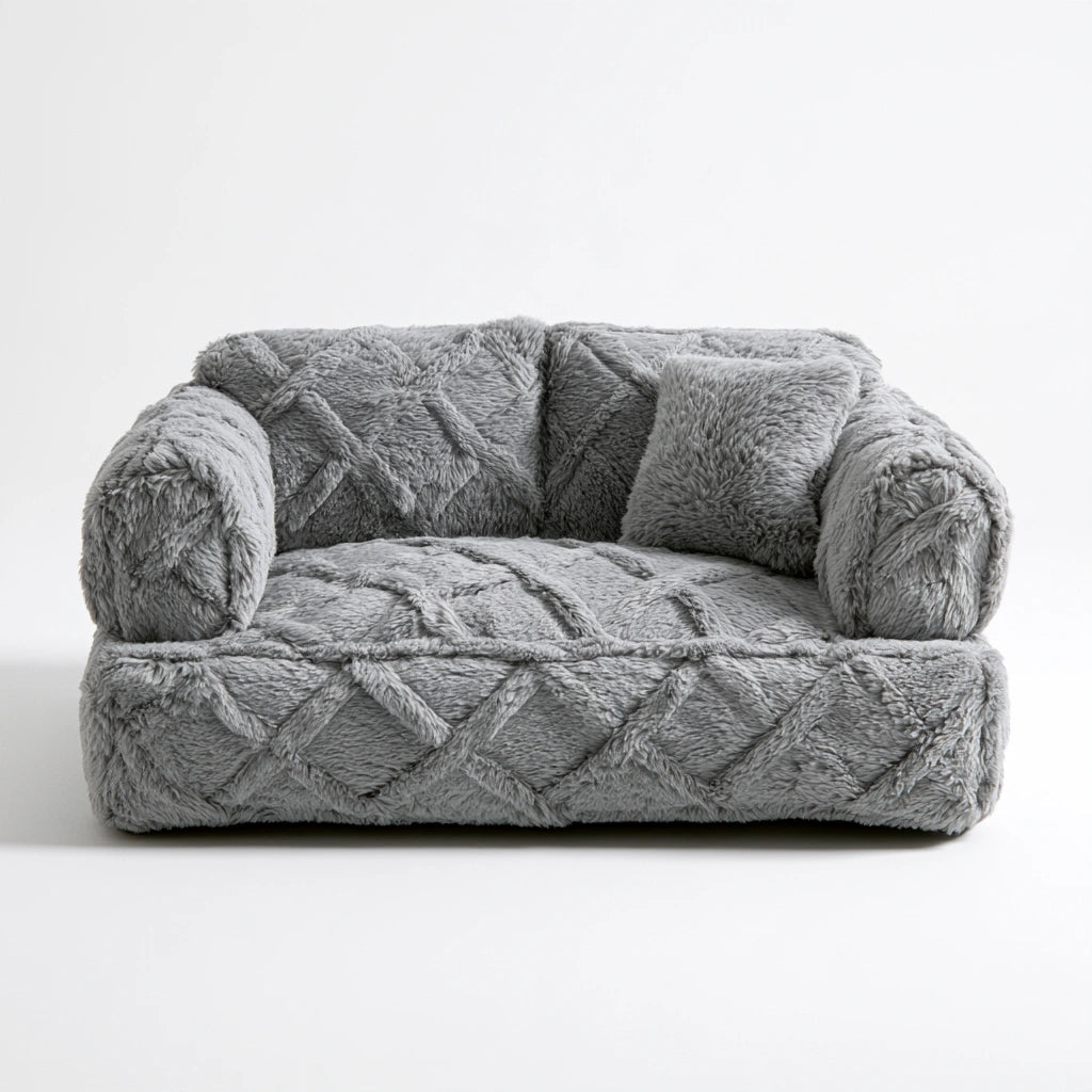 Gepolstertes Haustiersofa, mit klarer Formgebung, Farbe: grau