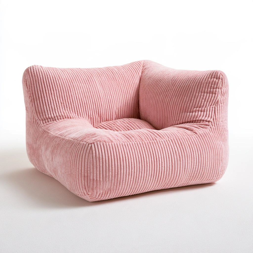 Runder Sitzsack, mit Stoffbezug, Farbe: rosa