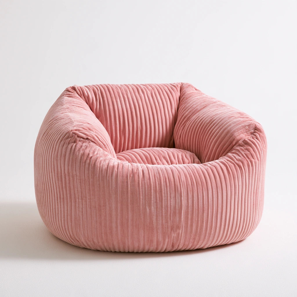 Runder Sitzsack, mit Stoffbezug, Farbe: rosa