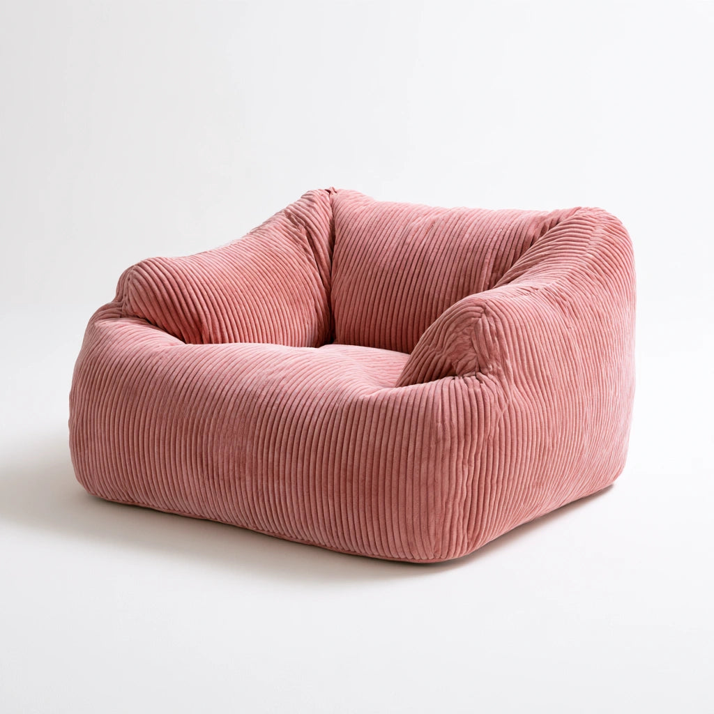 Runder Sitzsack, mit Stoffbezug, Farbe: rosa