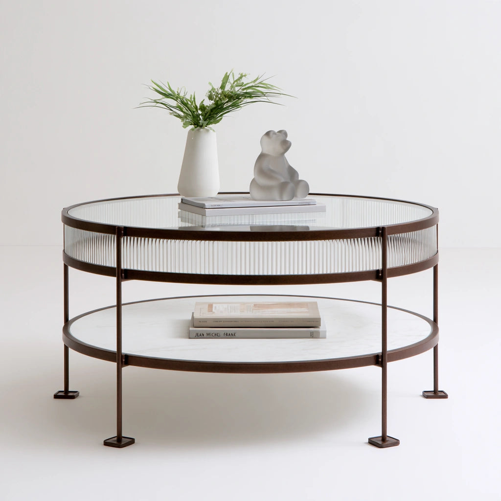 Moderner Couchtisch, mit klarer Formgebung, mit zwei Ebenen, Farbe: grau